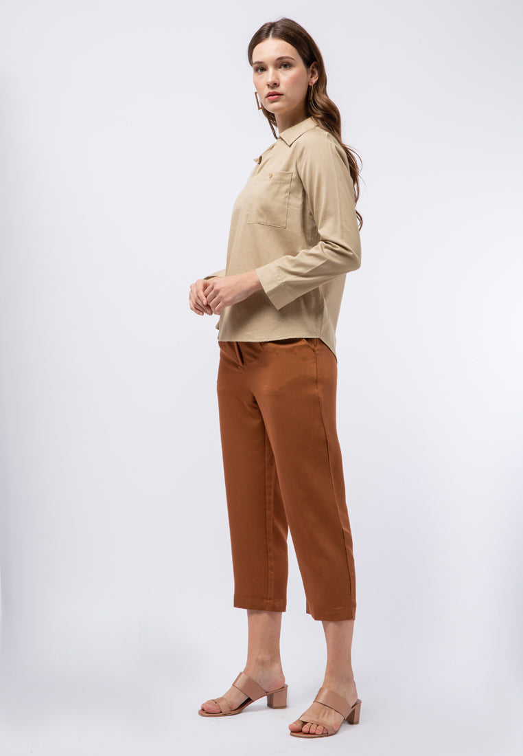V-neck Long Sleeve Blouse