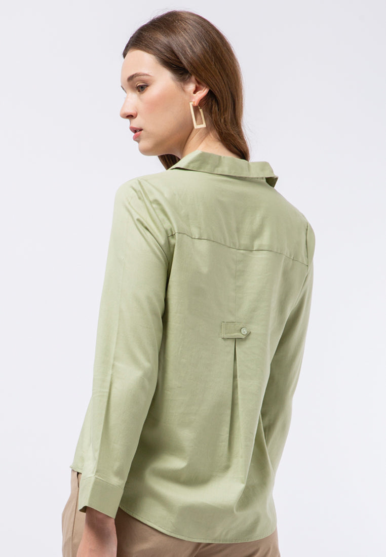 V-neck Long Sleeve Blouse