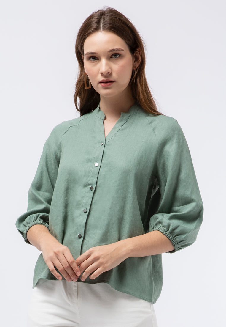3/4 Puff Sleeves Blouse