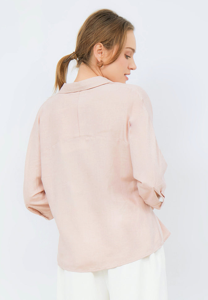 3/4 Sleeve Blouse with Buckle Details