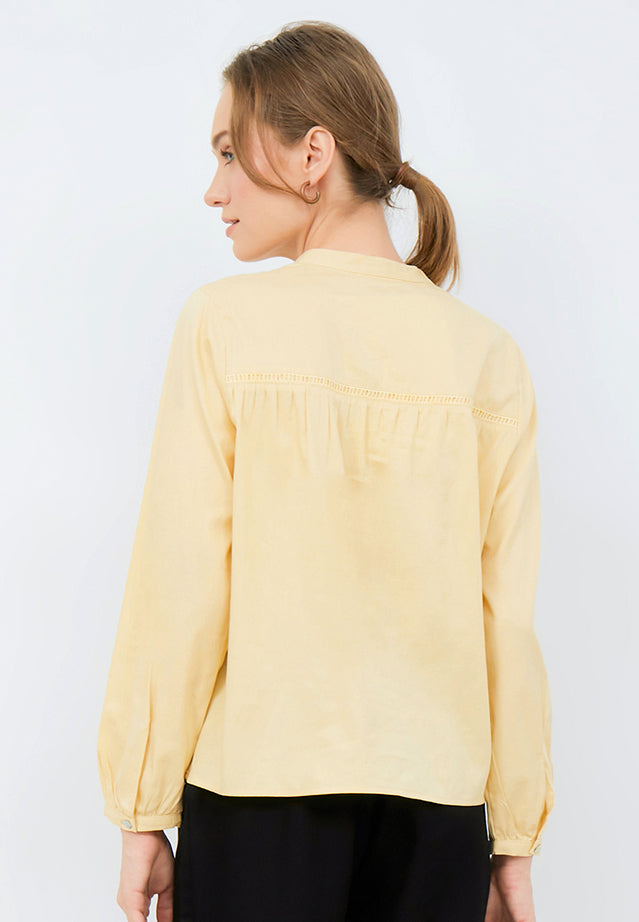 Loose Blouse with Lace Trim Details