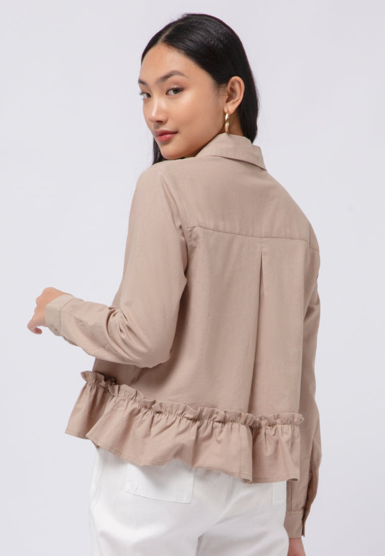 Gathered Details Long Sleeve Blouse