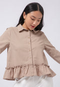 Gathered Details Long Sleeve Blouse