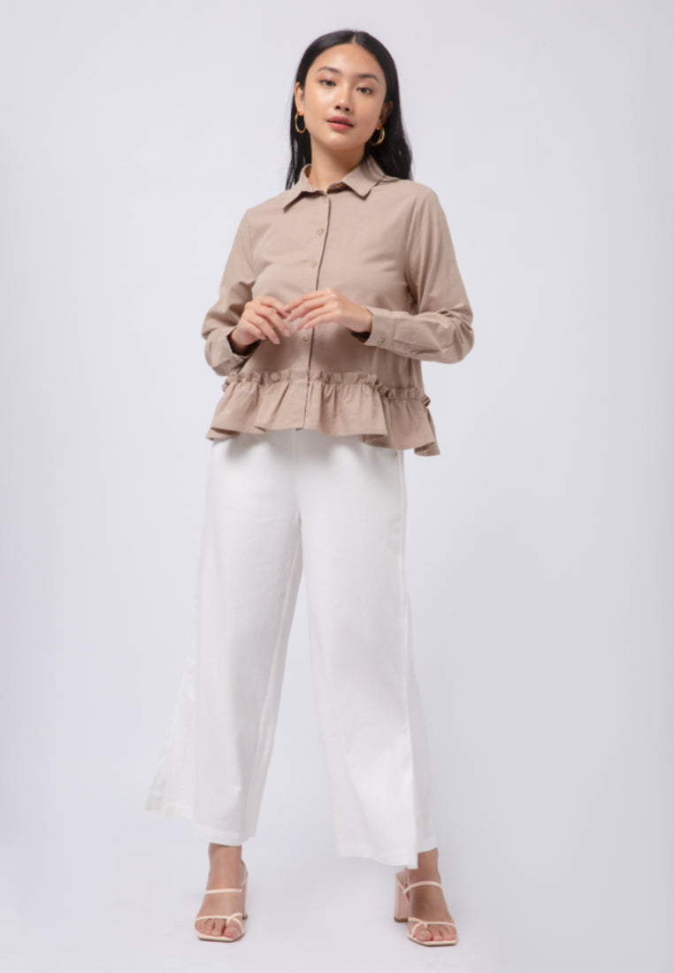 Gathered Details Long Sleeve Blouse