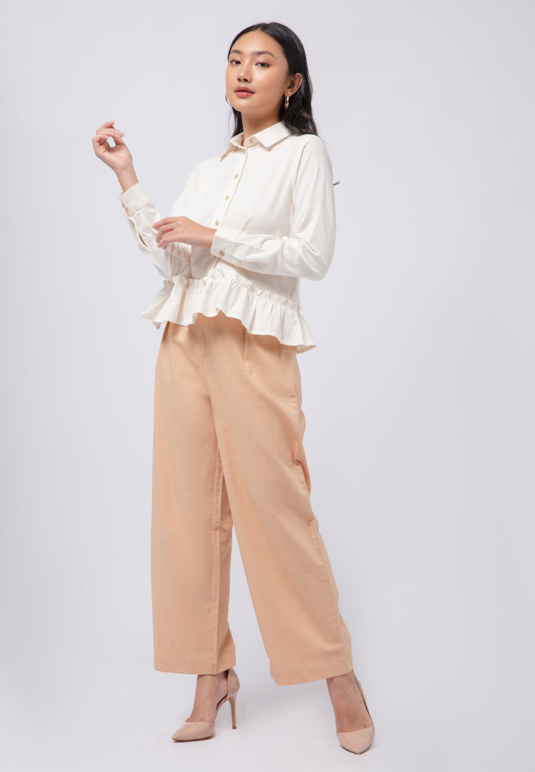 Gathered Details Long Sleeve Blouse