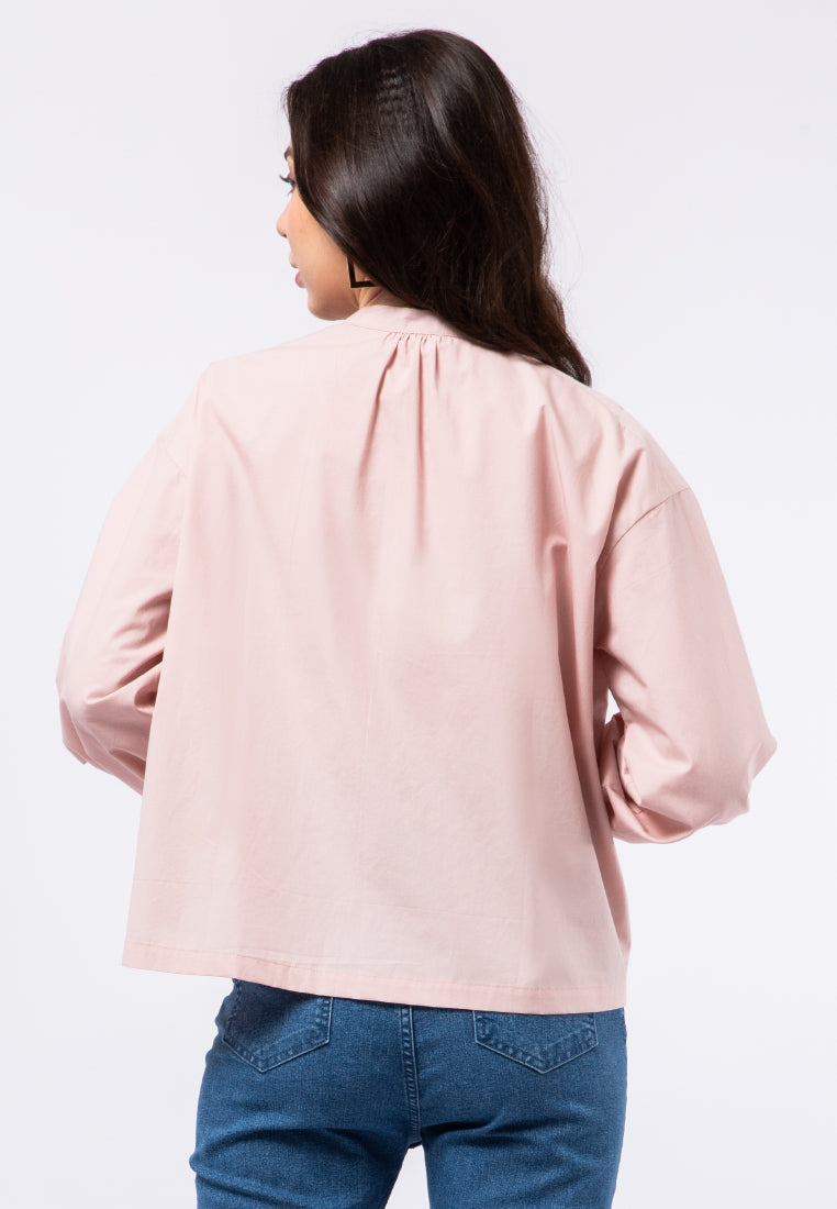 Long Sleeve Blouse with Gathered Details