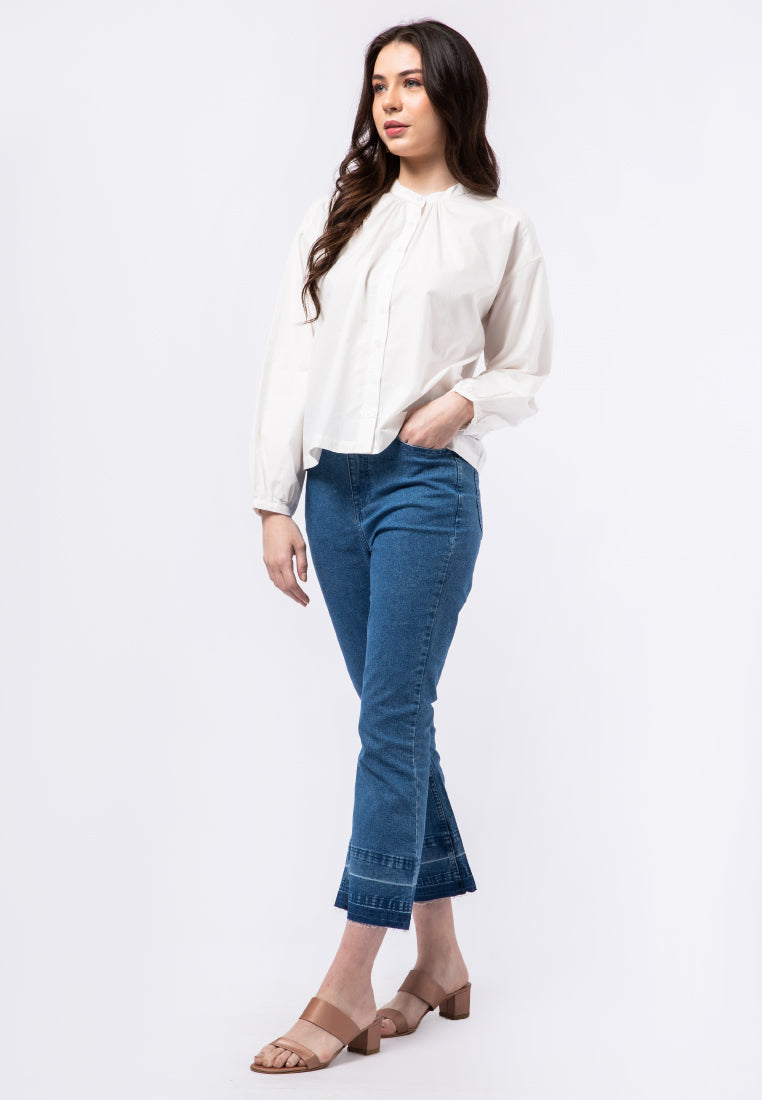 Long Sleeve Blouse with Gathered Details