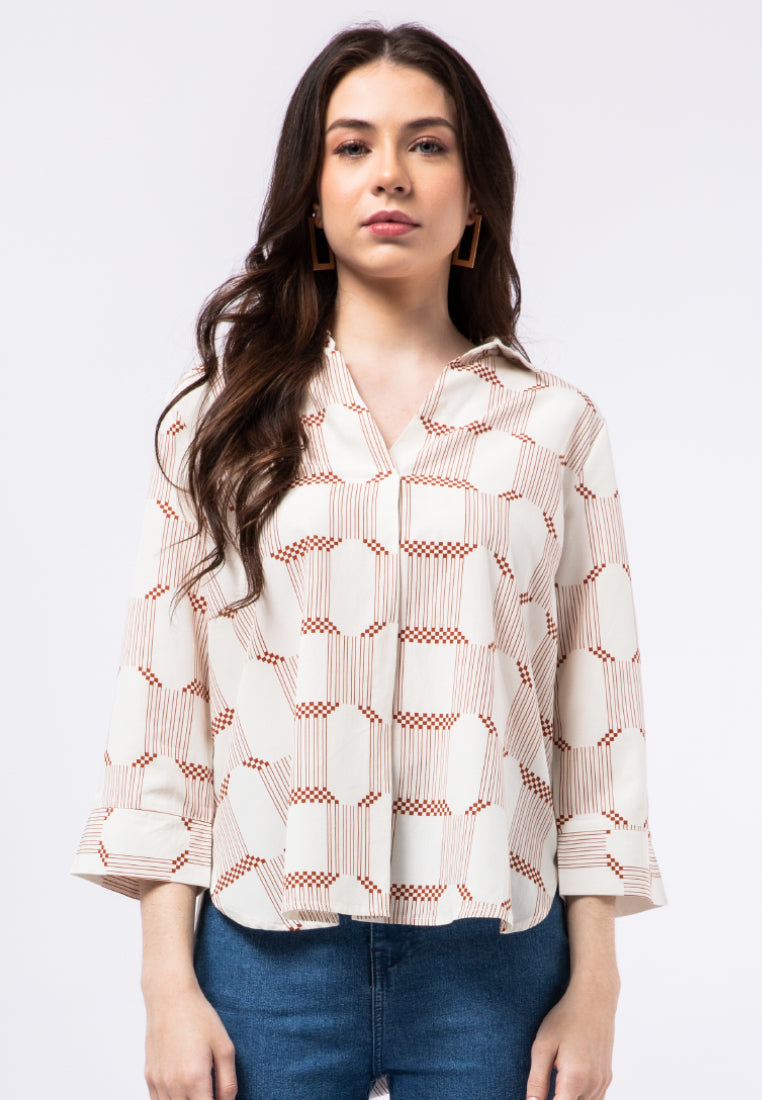 Printed Long Sleeve Blouse