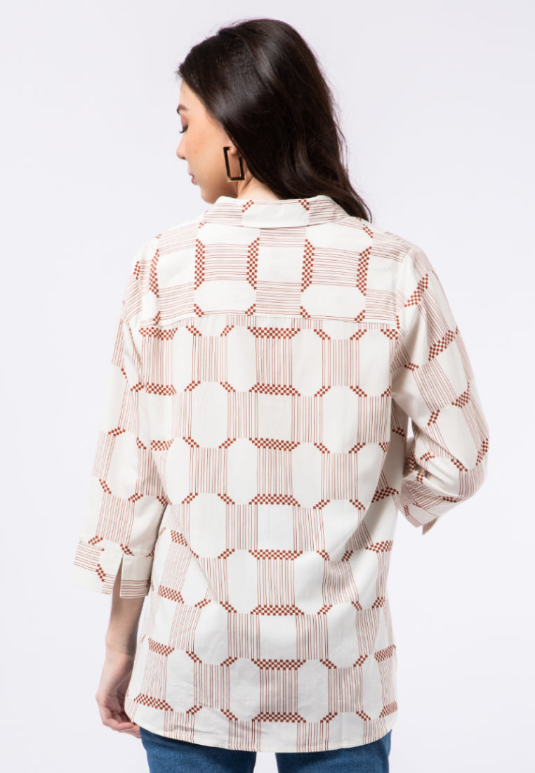 Printed Long Sleeve Blouse