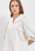 3/4 Sleeves Bluouse with Wide Collar