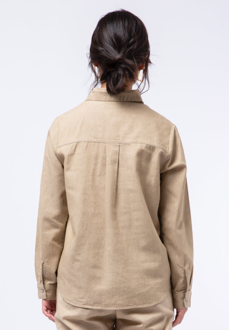 Long Sleeve Blouse with Zipper