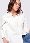 Long Sleeve Blouse with Patch Pocket
