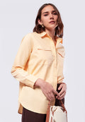 Long Sleeve Blouse with Patch Pocket
