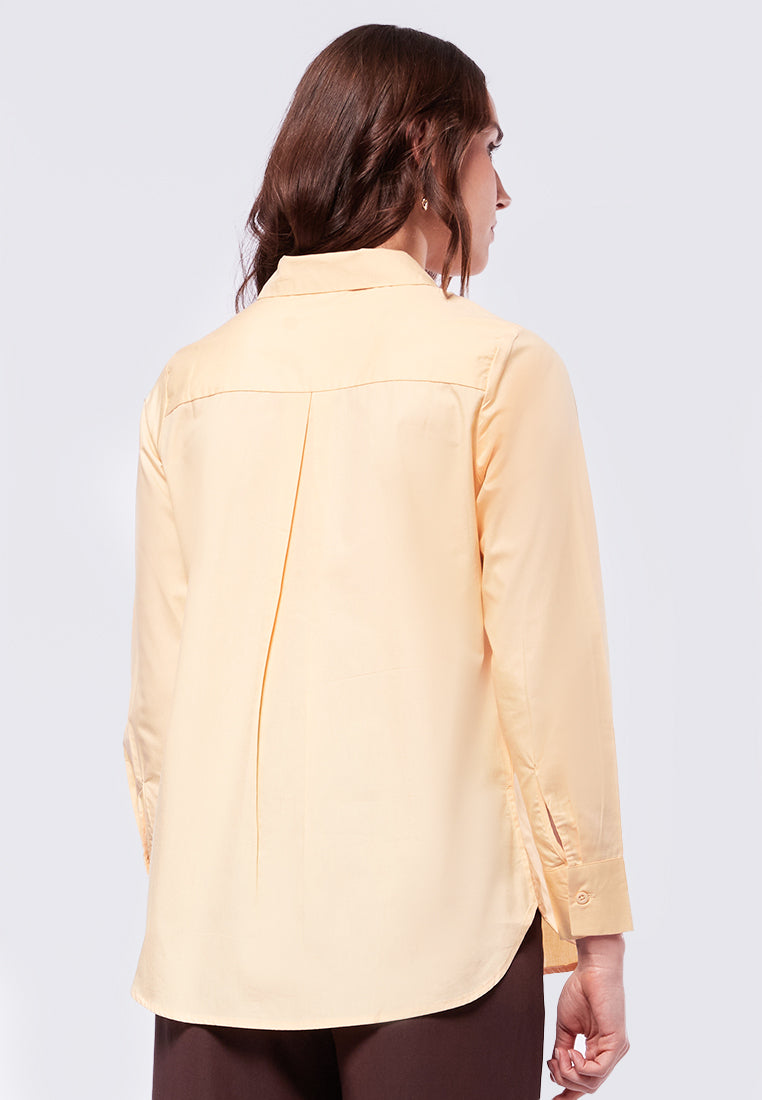 Long Sleeve Blouse with Patch Pocket