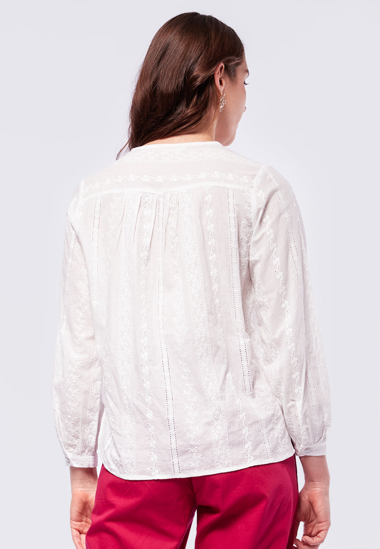 Loose Fit Eyelet Blouse