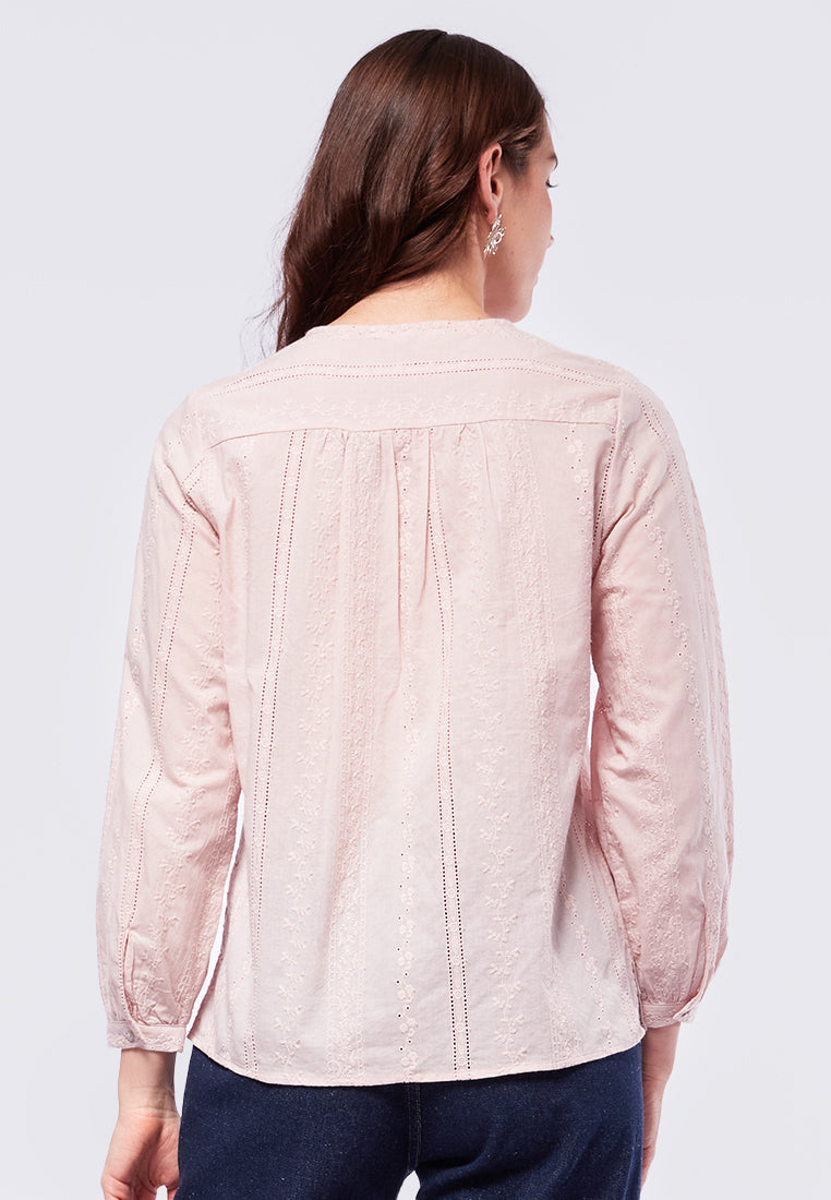 Loose Fit Eyelet Blouse