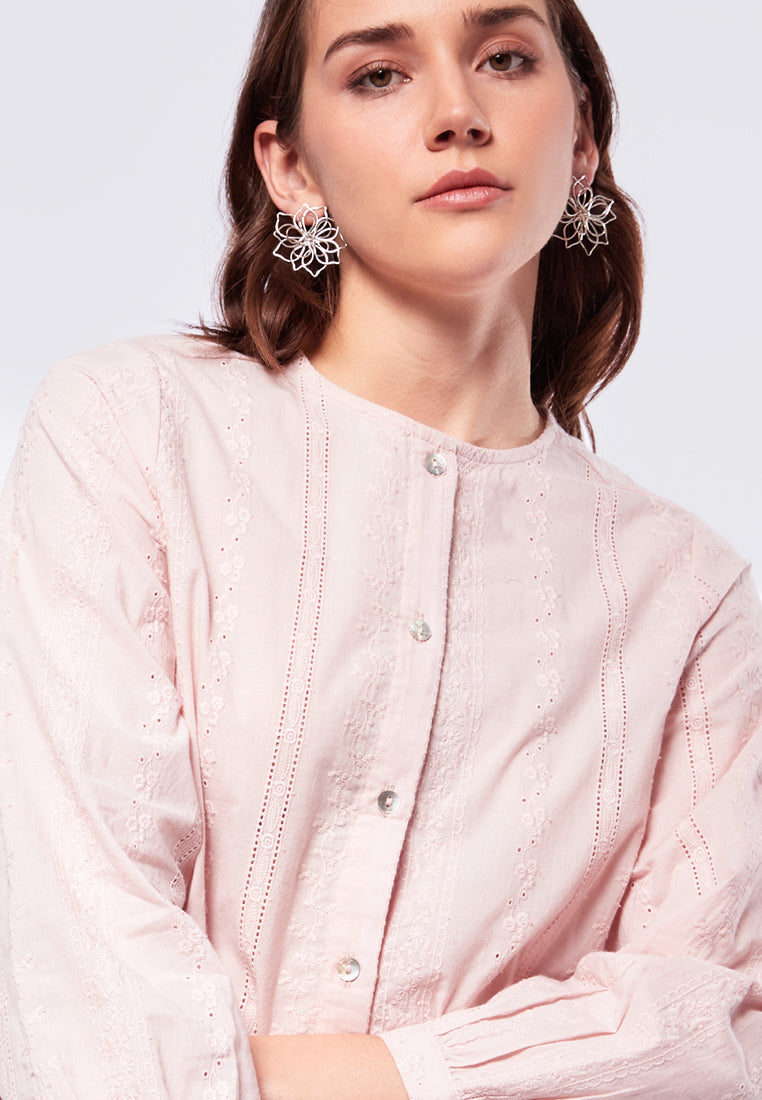Loose Fit Eyelet Blouse