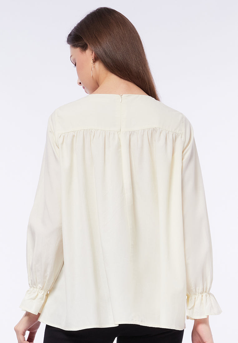 Long Sleeve Blouse with Ruffle Details