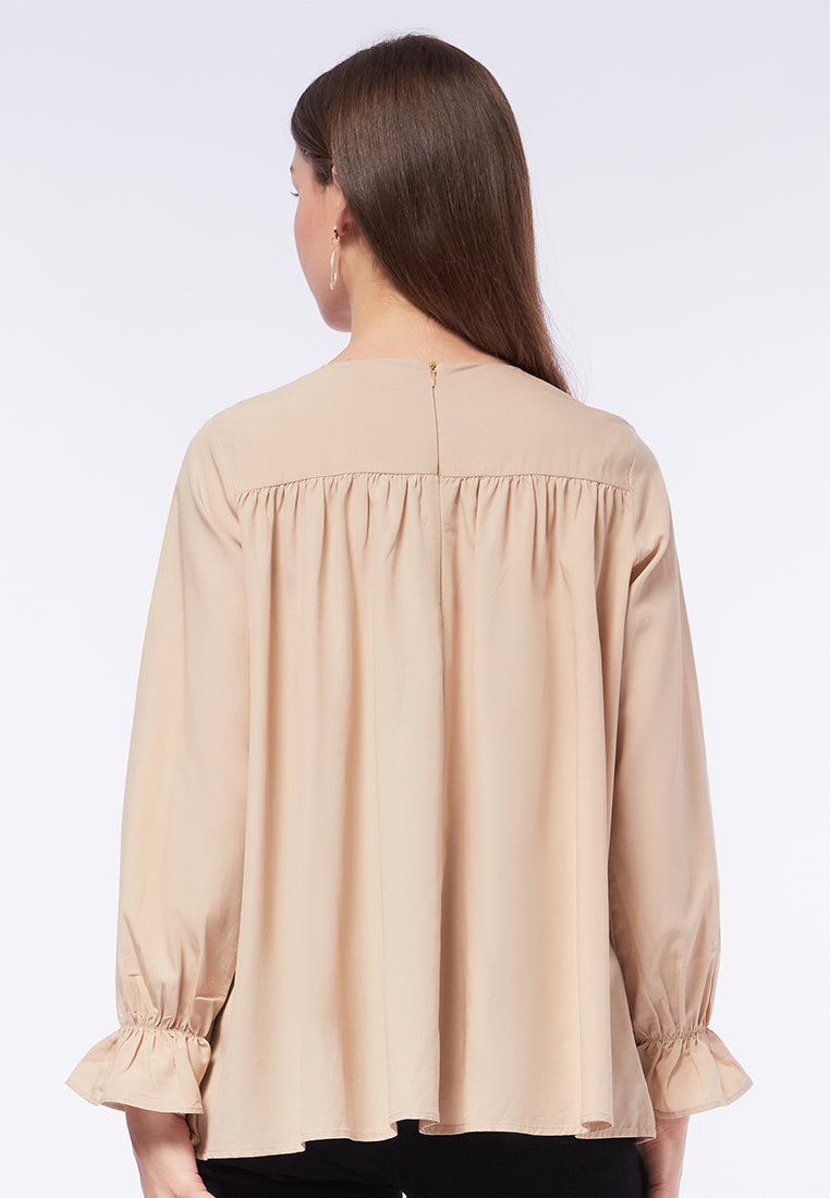 Long Sleeve Blouse with Ruffle Details