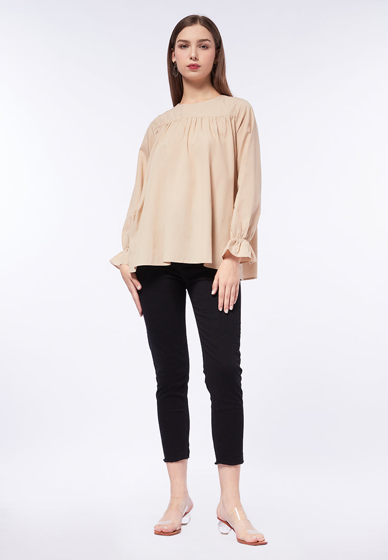 Long Sleeve Blouse with Ruffle Details