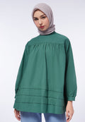 Mandarin Collar Blouse with Ruffles