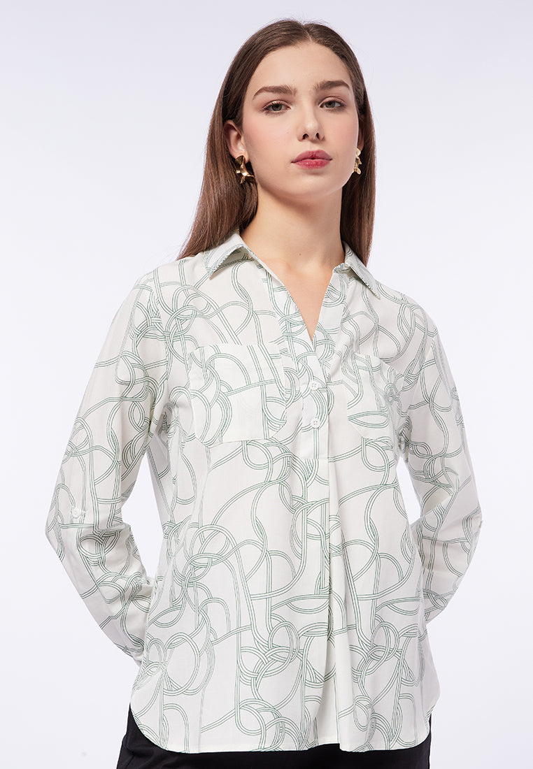 Long Sleeve Loose Blouse