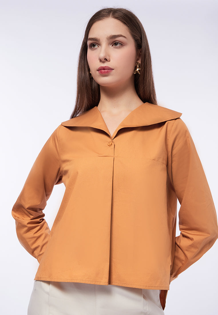 Peterpan Collar Long Sleeve Blouse