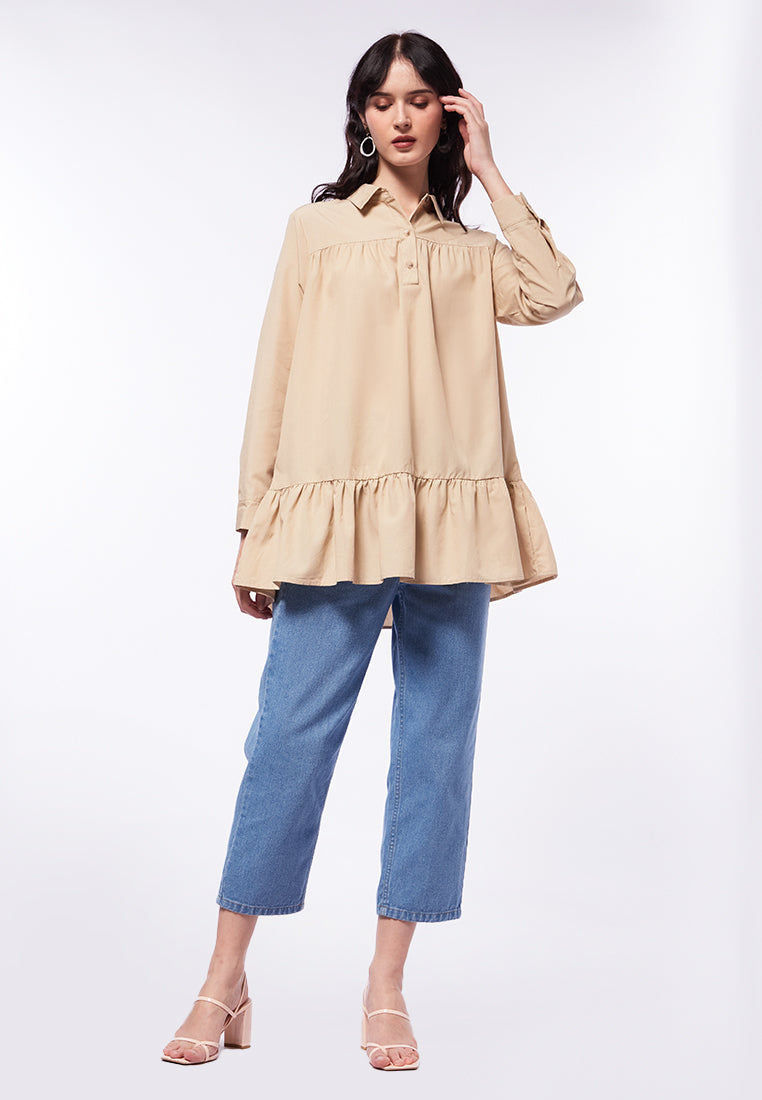 Tiered Long Sleeve Blouse