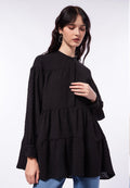 Mandarin Collar Long Sleeve Blouse