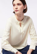 Round Neck Blouse with Tie Details