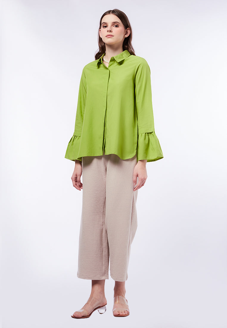 Long Sleeve Blouse with Ruffle Details