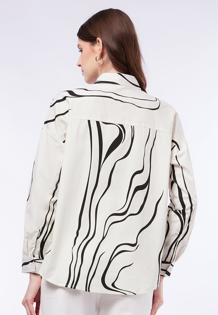 Printed Long Sleeve Blouse