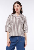 Striped 3/4 Sleeve Blouse