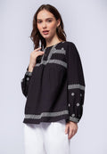 Embroidered Long Sleeve Blouse