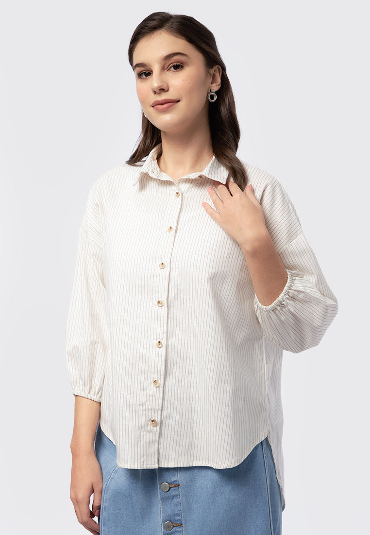 Long Sleeve Stripes Blouse