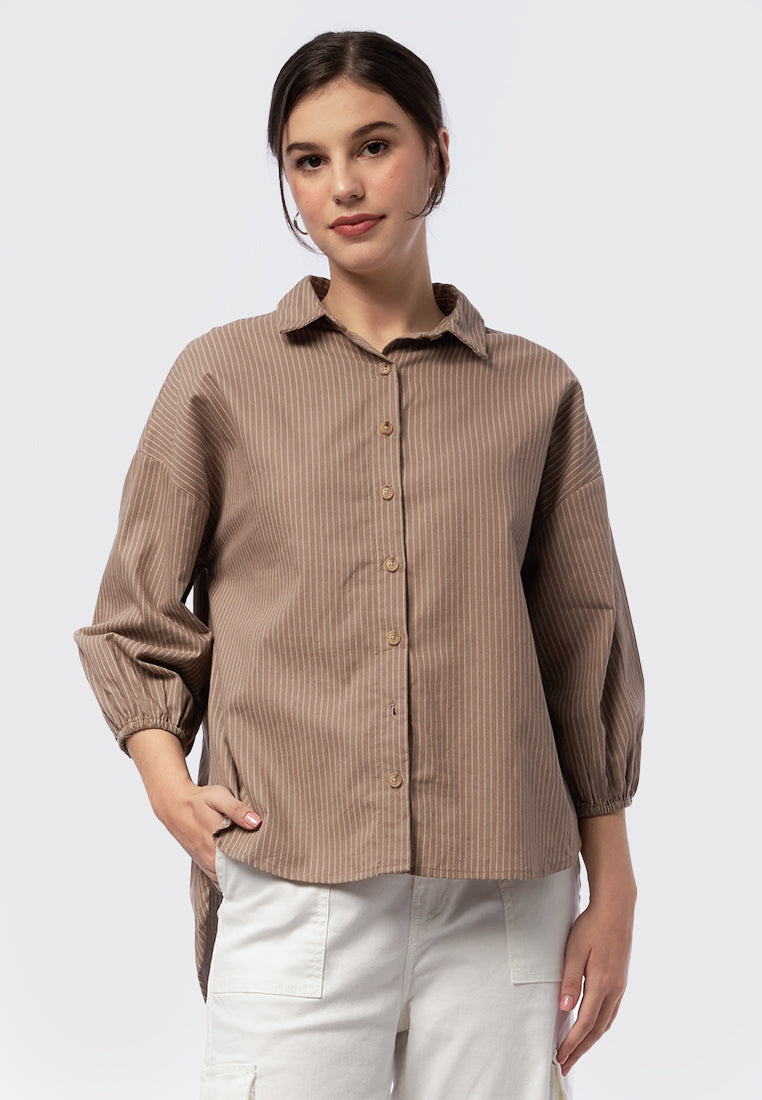 Long Sleeve Stripes Blouse