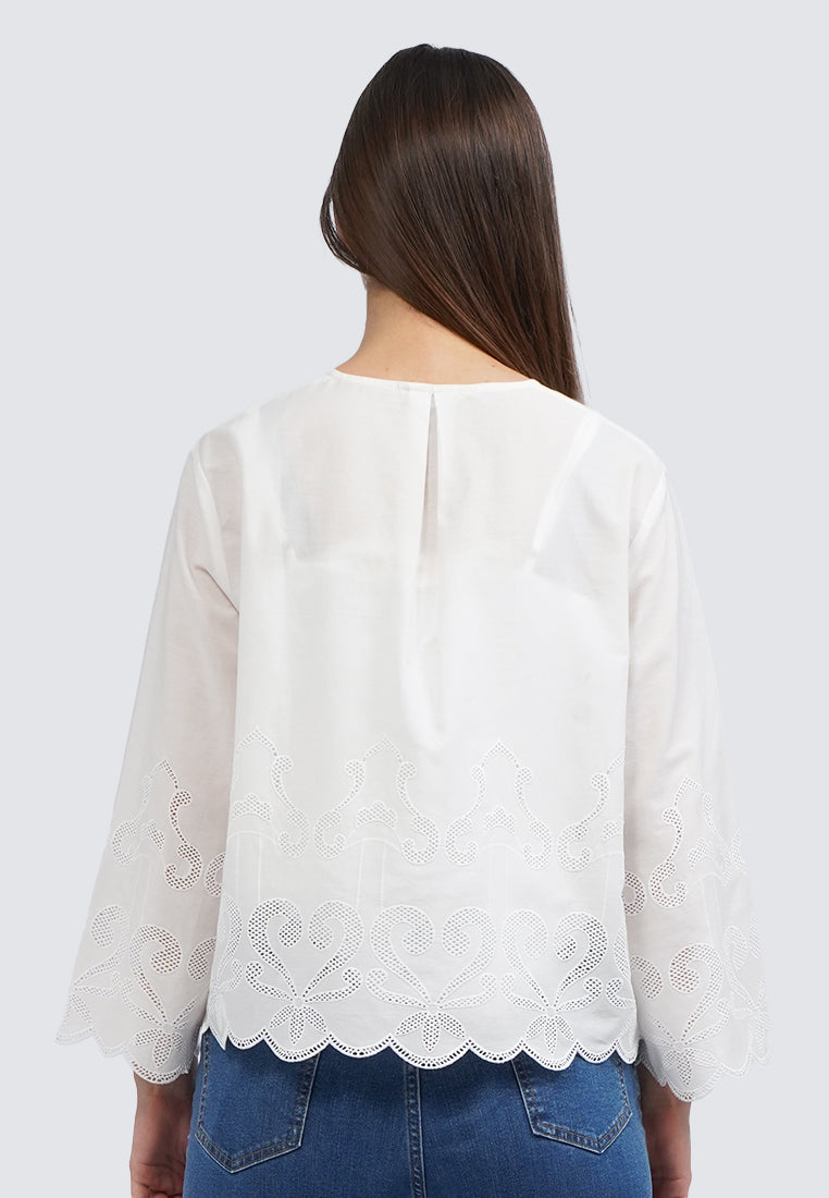 Embroidered Long Sleeve Blouse
