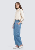 Embroidered Long Sleeve Linen Blouse