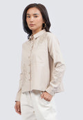 Embroidered Blouse with Front Pocket