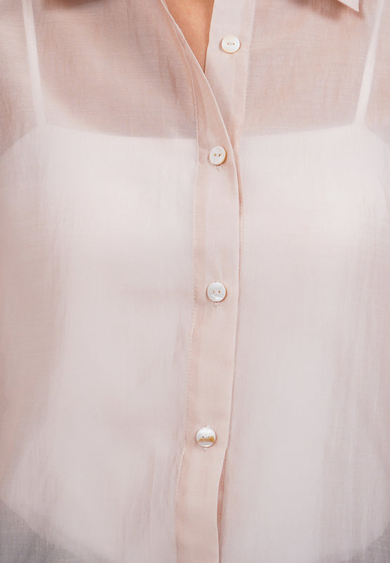 See Through Long Sleeve Loose Blouse