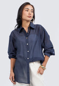 See Through Long Sleeve Loose Blouse