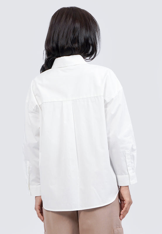 Oversized Shirt with Contrast Embroidery