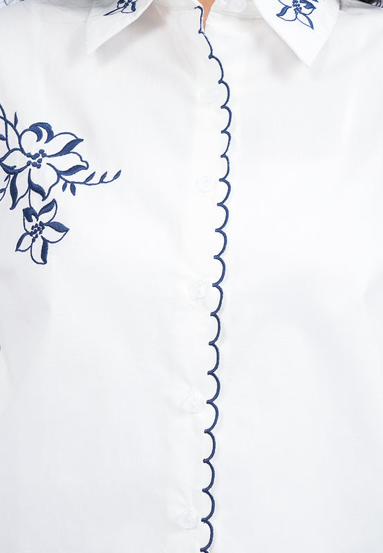 Oversized Shirt with Contrast Embroidery
