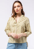 Printed V-neck Loose Blouse