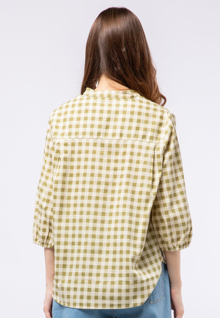 Printed V-neck Loose Blouse