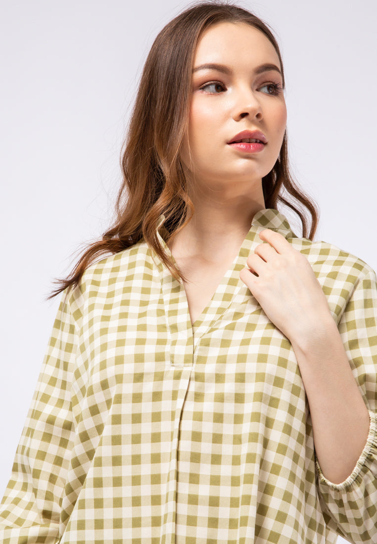 Printed V-neck Loose Blouse