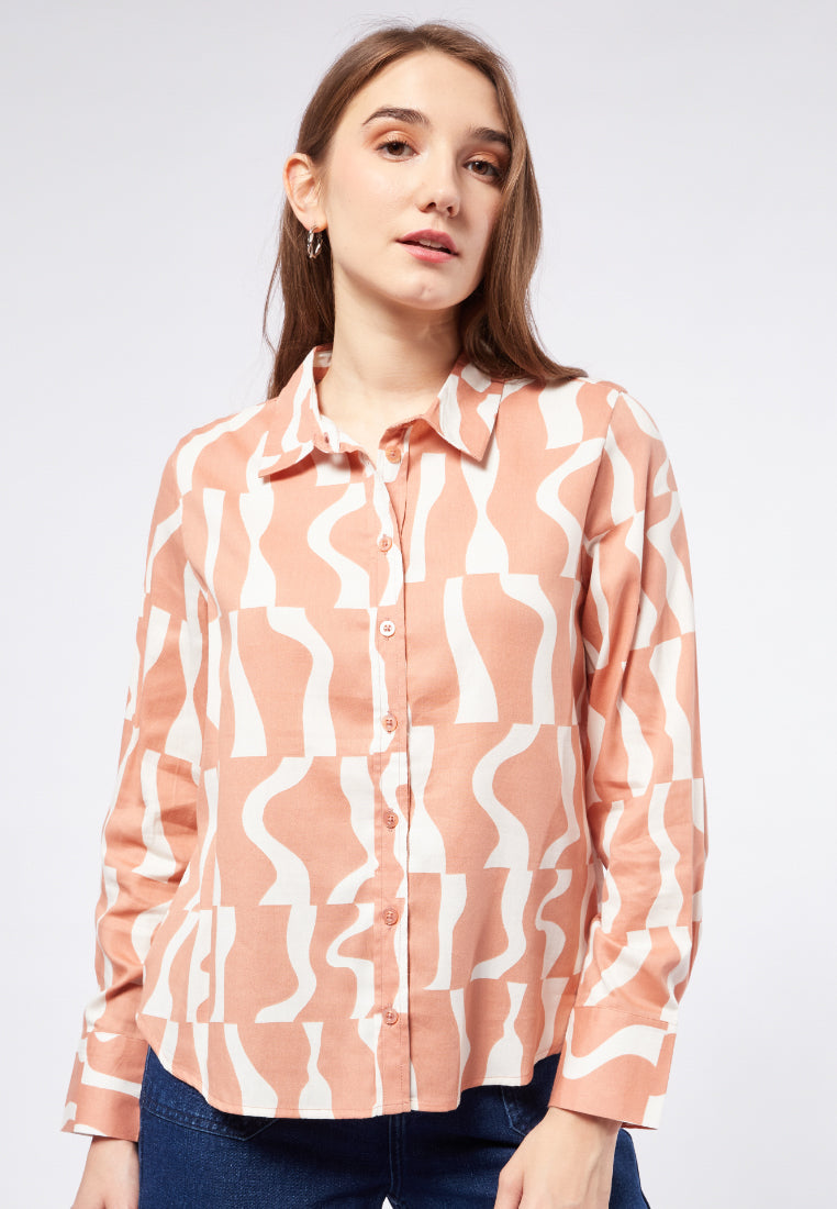 Printed Long Sleeve Blouse