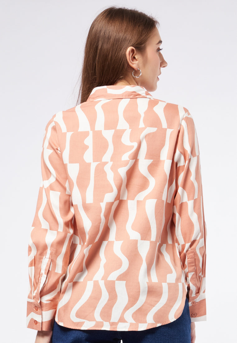 Printed Long Sleeve Blouse