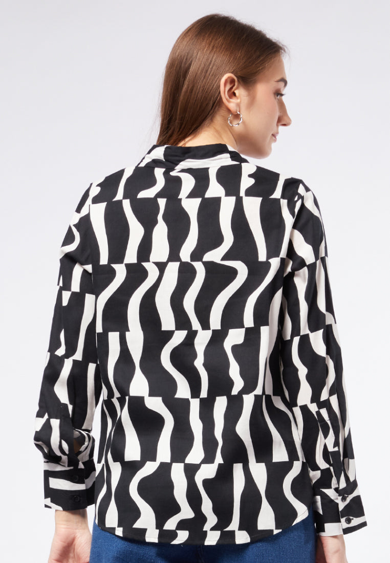 Printed Long Sleeve Blouse