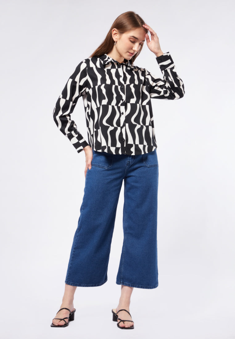 Printed Long Sleeve Blouse